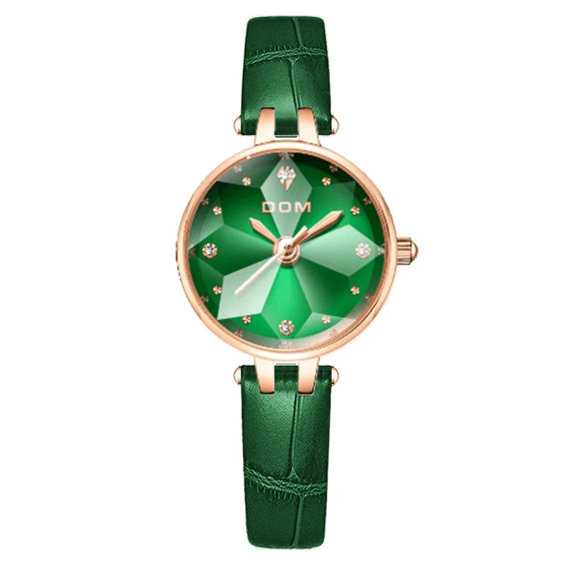 Reloj de moda para mujer de cuarzo resistente al agua simple con espejo angular