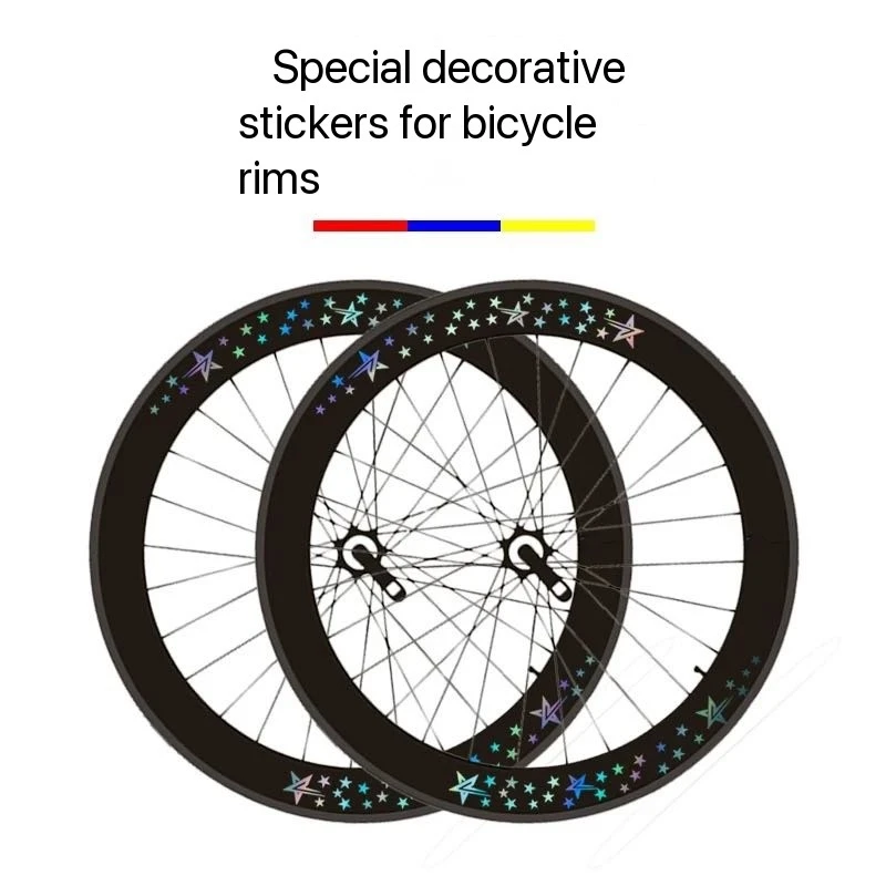 Bicycle Sticker Road Bike Wheel Decal MTB Bike Sticker Reflective Waterproof Sticker Cycling Full Coverage Film Bike Accessories