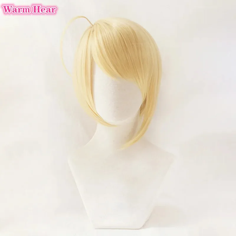 أنيمي Hotori Tadase تأثيري الملوك كرسي قصير الذهبي الأصفر مقاومة للحرارة الاصطناعية خصلات الشعر المستعار + غطاء شعر مستعار