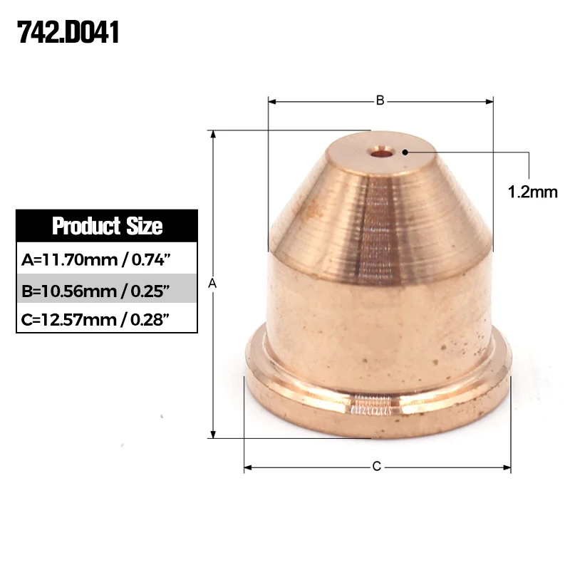 742.D041 Düse 1,2 mm für Binzel CUT70 Plasmaschneidbrenner-Verbrauchsmaterial 10 Stück