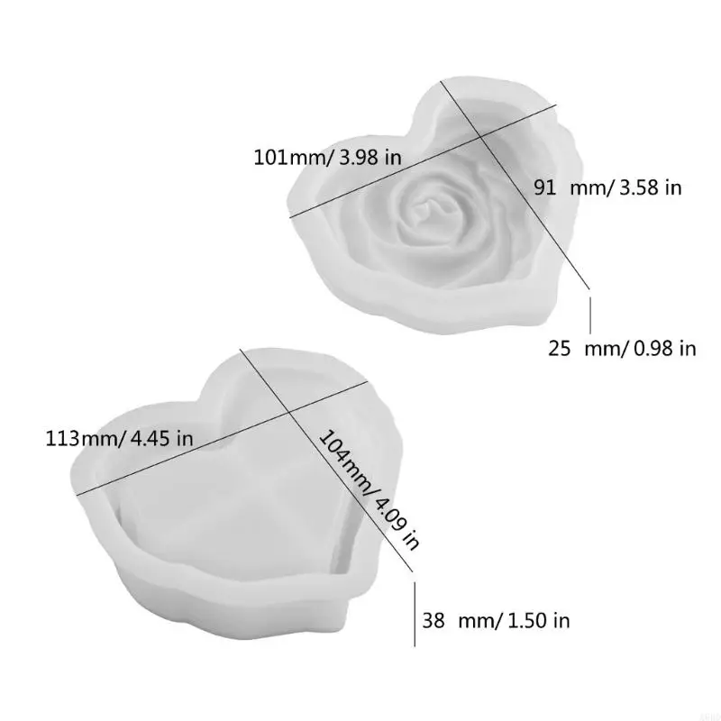 A6HD Silicone Bảo Quản Bình Khuôn Hộp Đựng Trang Sức Khuôn Hoa Hồng Hộp Đựng Khuôn Có Nắp Đậy