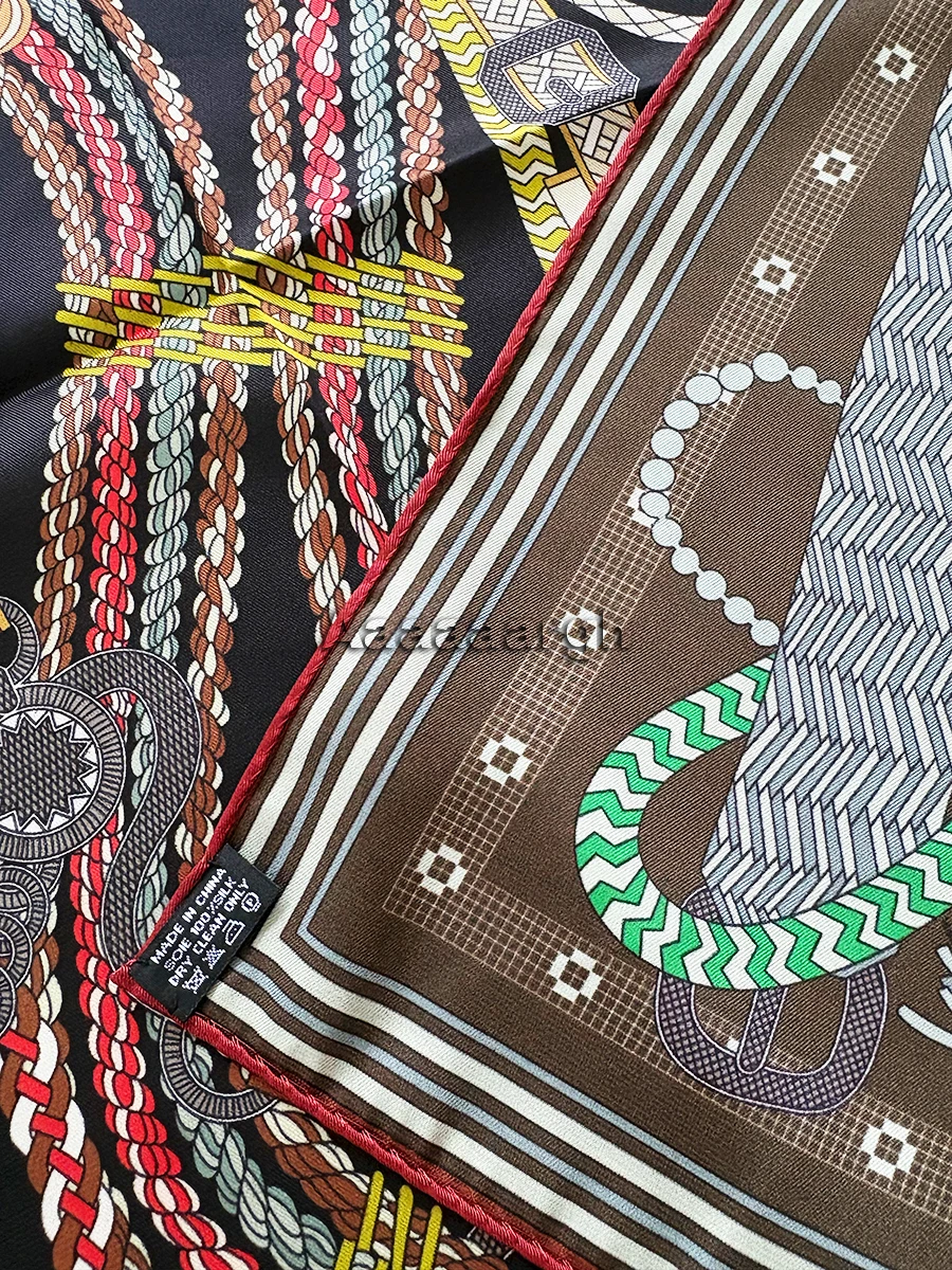 Women Twill Scarf 70cm Women Hand Rolled Scarfs Shawls Bag Belt Accessories Lady Christmas Gift Double Sided Print view 4