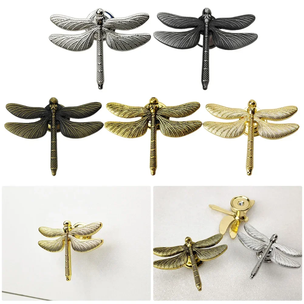 Zinc Alloy Furniture Handle Dragonfly Shape Cabinets  Door Knobs For Children Room Furniture Decoation Dragonfly Cabinet Pulls