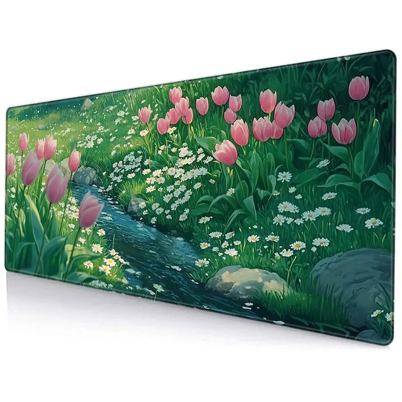 Brand Floral Iron Art Gaming Mouse Pad Large Rectangular Desk Mat Keyboard Cover Smooth Surface