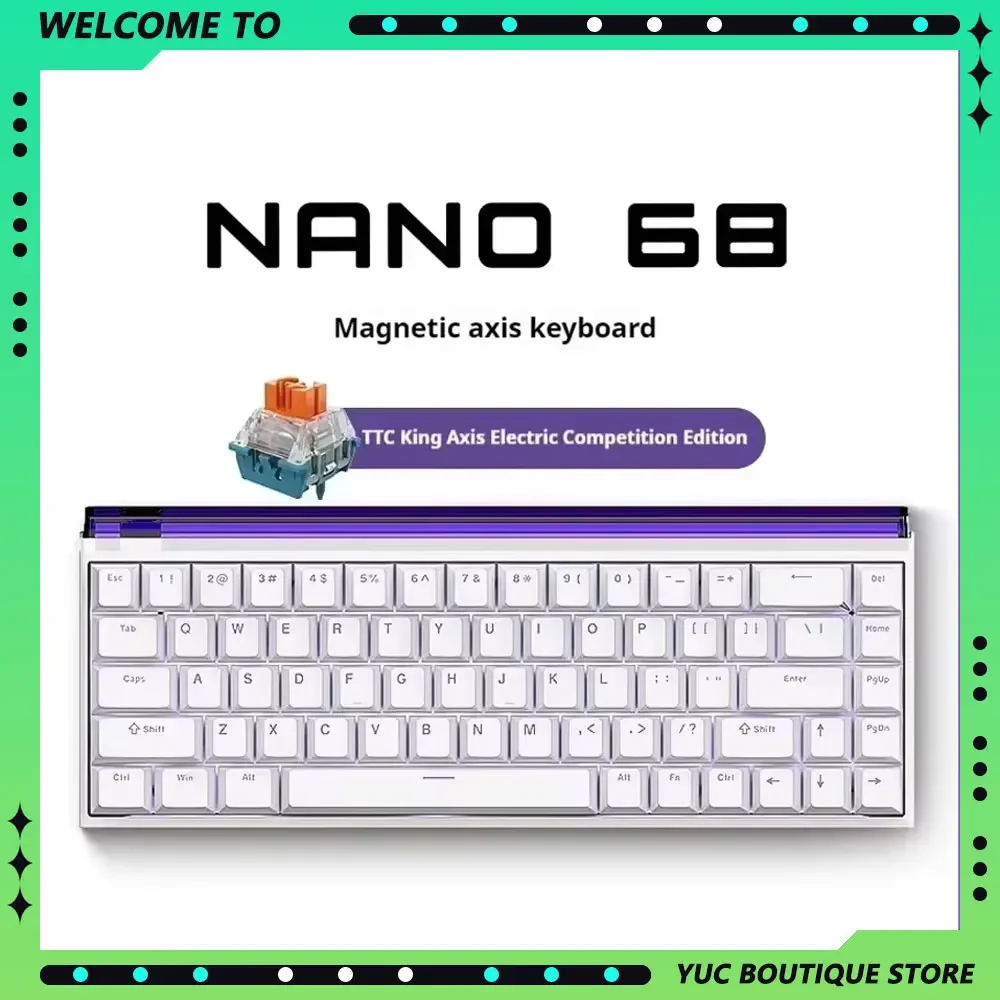 MADLIONS NANO68 Esports Gaming Mechanical Keyboards Wired Magnetic Switch RGB 8k Return Rate RT0.01 Customize Gaming Accessories