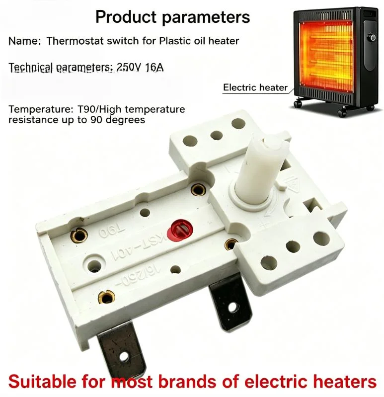 Plastic Thermostat Switch Pack of 4 for Oil Heater Applications with Adjustable Temperature and 90 Degree Design