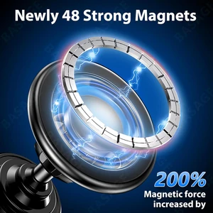 Suporte magnético do telefone do carro suporte ímã suporte de montagem do carro gps suporte móvel no carro para macsafe iphone 12 13 14 samsung xiaomi 12 principais vendas bateria gsp - №3