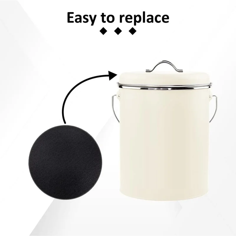 A65T 8 Pack Charcoal Filters for Kitchen Compost Bin, Odor Control Replacement Filters, Universal Fit 6.7 Inch for Countertop