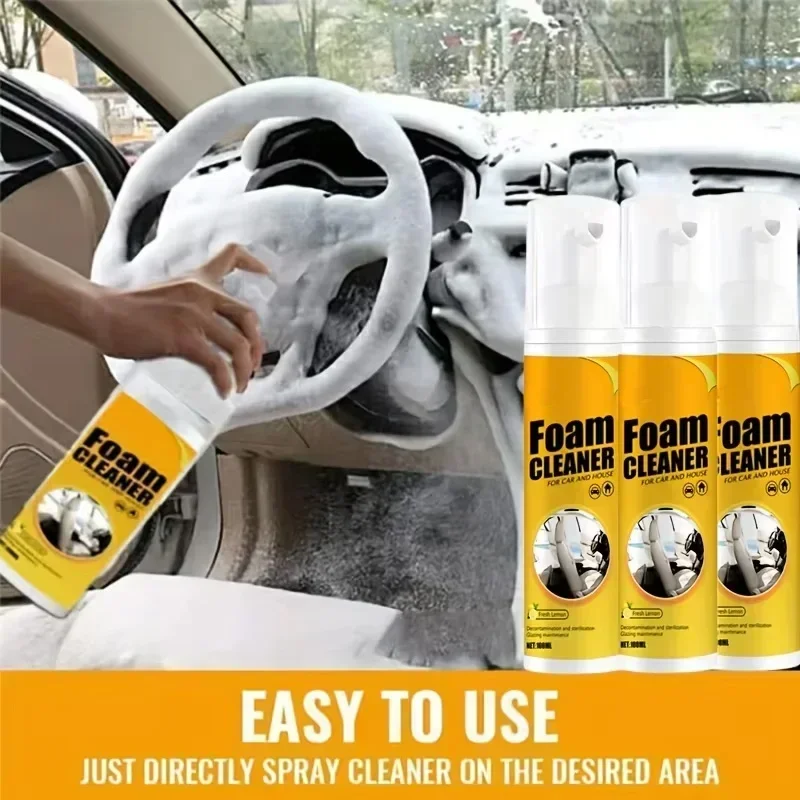 Car foam cleaner Water free multi-function small white shoes Sofa Car interior cleaner Car home with brush cover Accessories - view 3
