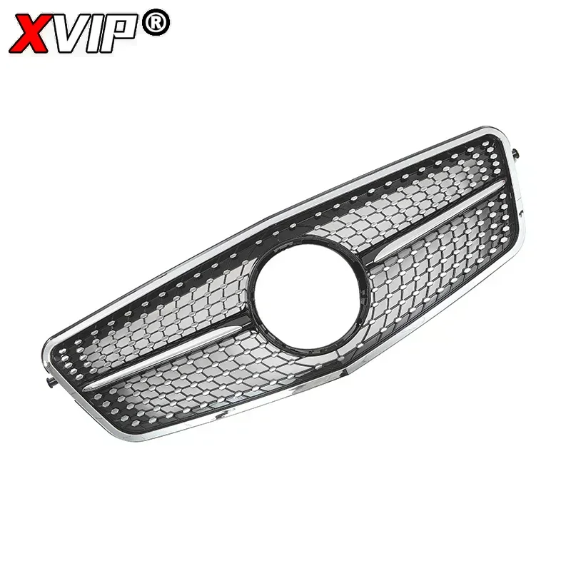 شبكة ممتصة للصدمات على طراز الماس الأسود من الكروم XVIP لسيارة Mercedes Benz W212 E-Class E200 E220 E350 E550 2010-2013 ضبط الشبكات العلوية #5