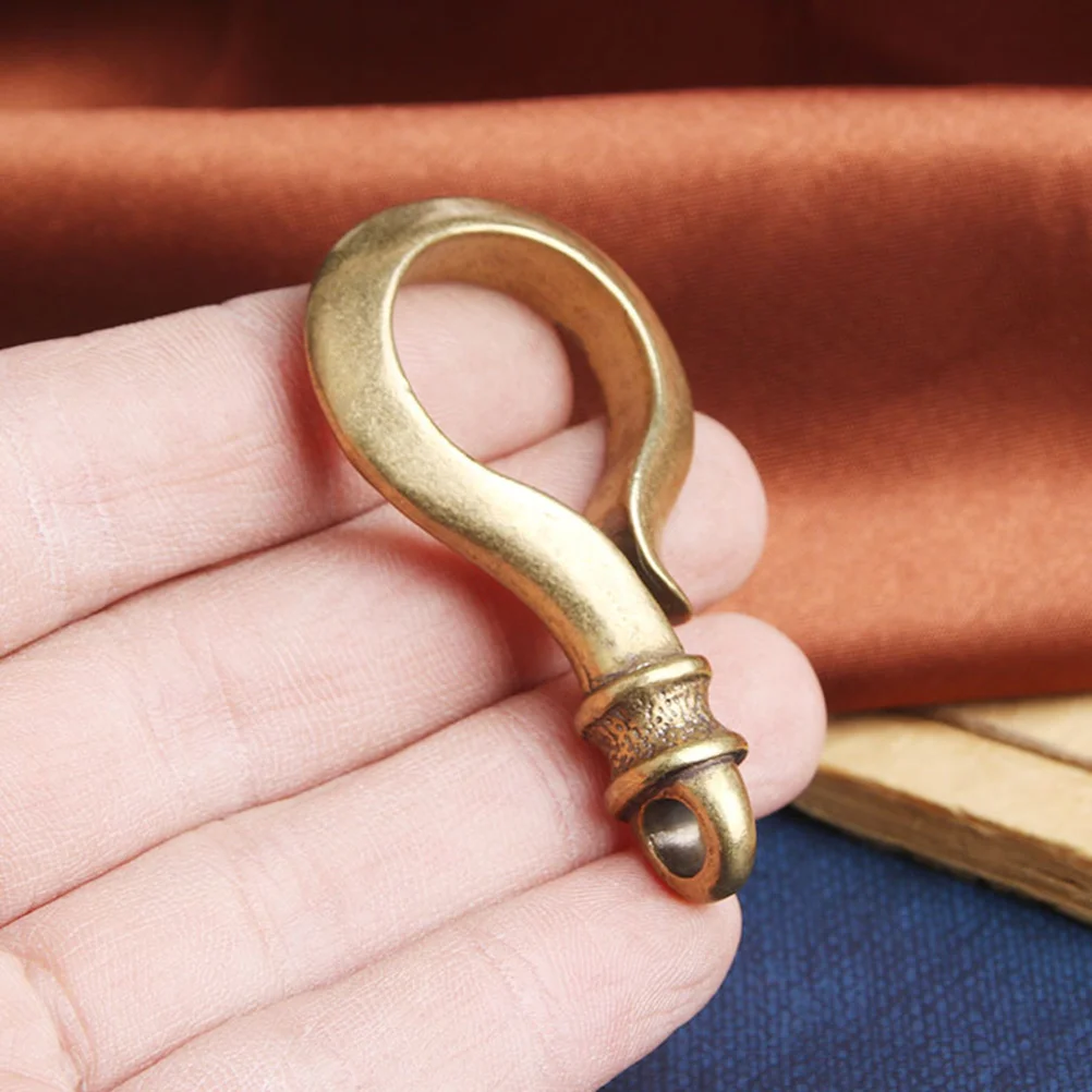 1pc Brass Keychain Hook Pendant Wallet Belt Clip  Vintage Style Metal Keychain Hook Keyring Jewelry Pendant 5.5x3 Cm