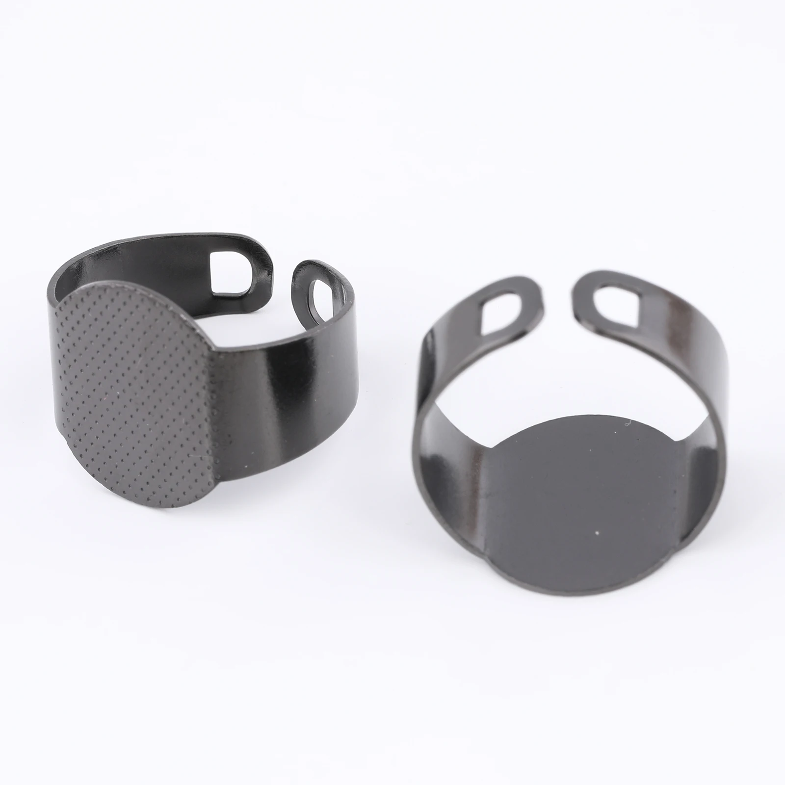10 sztuk pierścień Bezel Blanks pozłacane czarne ze stali nierdzewnej regulowane Diy ustawienia bazy Fingerring dla elementy do wyrobu biżuterii — zdjęcie 4