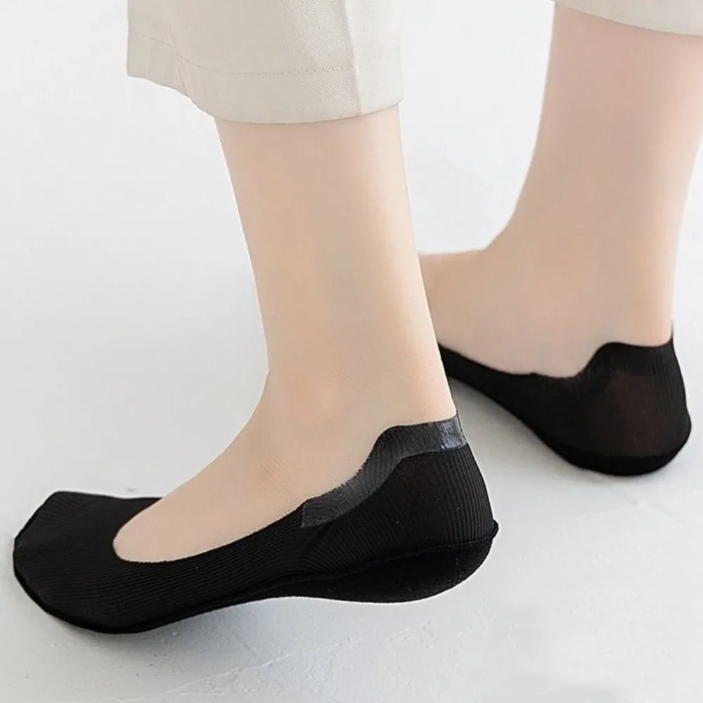 1 Pairs سيليكون المضادة للانزلاق النساء الجوارب سامسونج القطن أسفل غير مرئية قارب الجوارب المنخفضة قطع تنفس الجليد جوارب حريرية الصيف