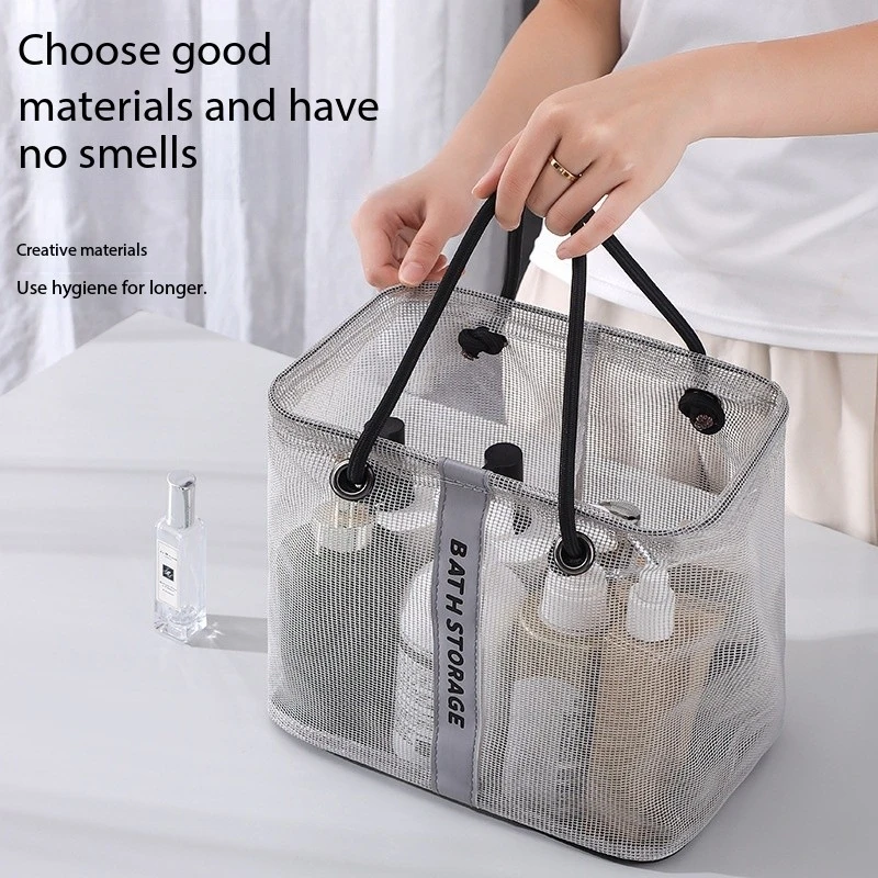 Collapsible Mesh Drain Basket 2in1 Travel Toiletry Swimming Organizer Large Portable Carry Handle Eco Friendly Storage