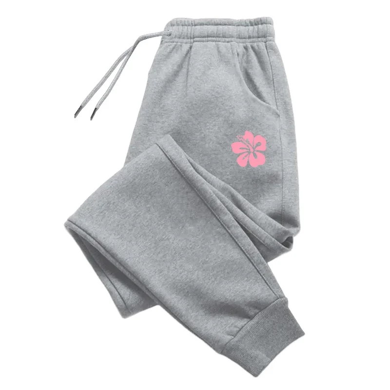 2025 Brand New Woman Casual Sweatpants Cute Flower Print Jogger Pants Female Home Outdoor Comfort Breathable Pure Color Trousers