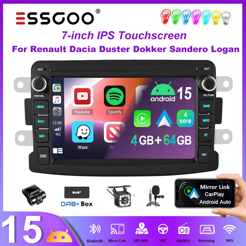 ECRAN LCD AFFICHEUR Autoradio Pour Dacia Duster, Logan, Sandero, Dokker, Lodgy,@ EUR 84,78