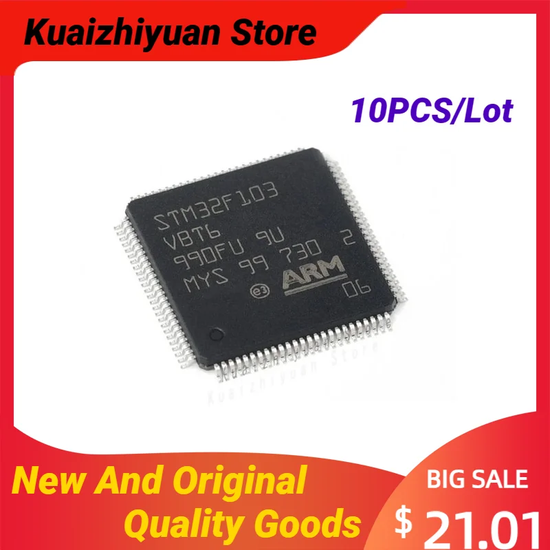 10PCS/Lot New And Original STM32F103VBT6 STM32F103VBT STM32F103VB STM32F103V IC MCU Chip LQFP100 Chipset Quality Goods