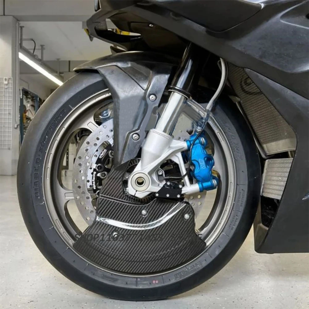 ل BMW S1000RR/R M1000RR/R S1000XR M1000XR ألياف الكربون الجبهة الحاجز قطعة من نسيج قرص فرامل حامي هدية #2