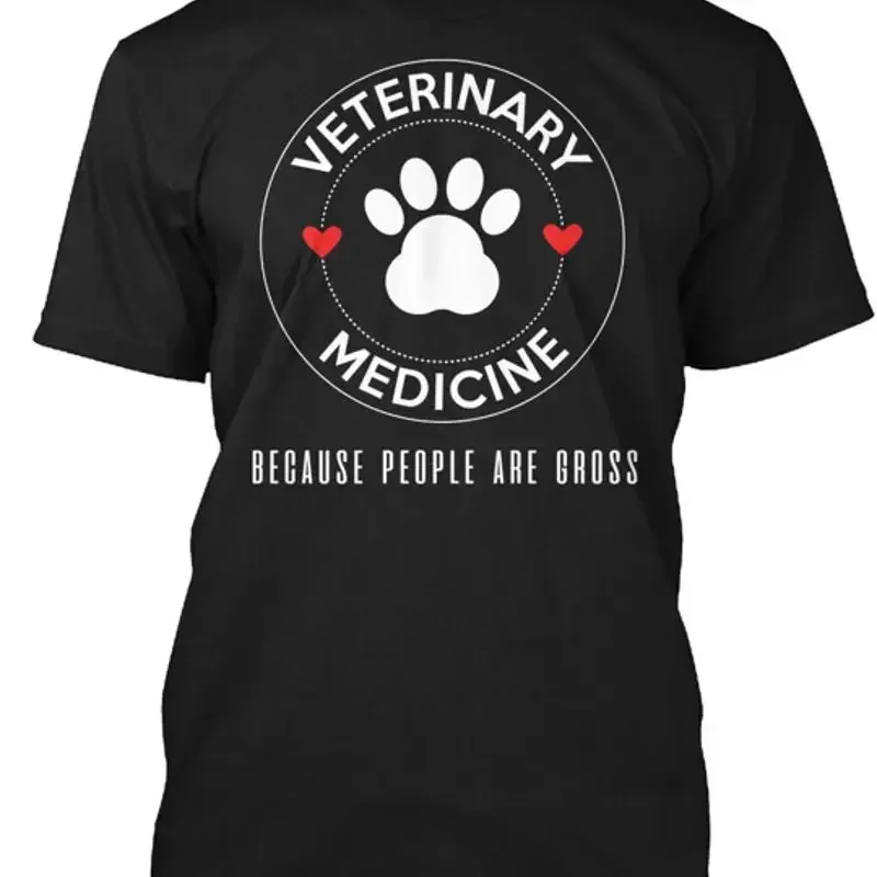 Veterinary Medicine Because People Suck Funny Vet Gift T Shirt Made in USA S 5XL