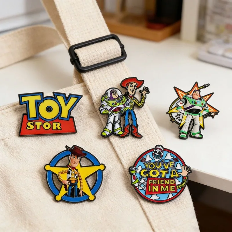Cute Toy Story Woody Cartoon Metal Brooch, Anime Alloy Badge for Bag Decoration and Clothes, Really Very Great Birthday Gift!