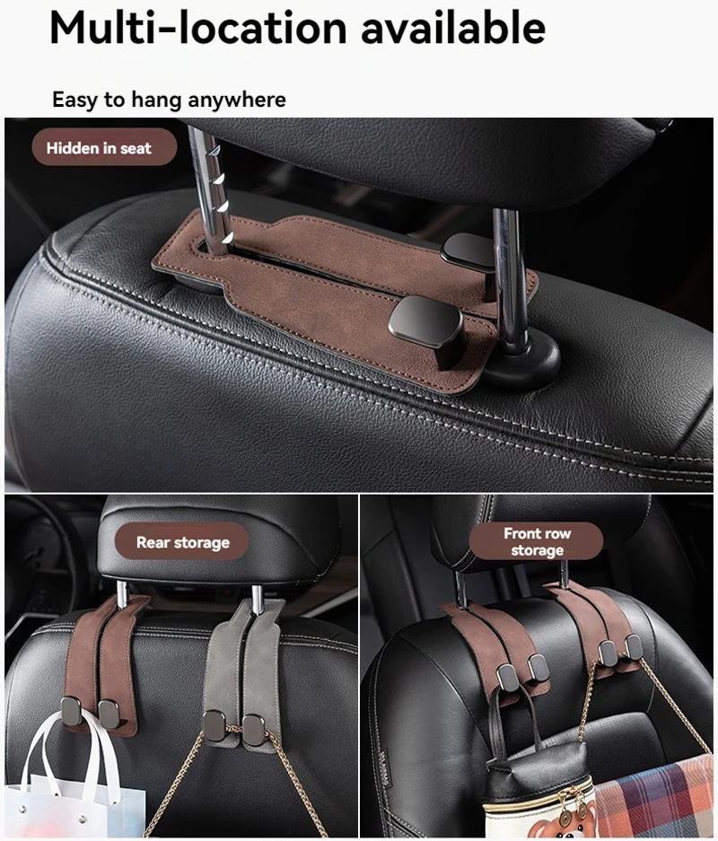 Suede Double Hook Rear Seat Backrest Hook Car Interior Organizer Accessories For Great Wall Tank 300 500 700 2022 2023 2024 GWM