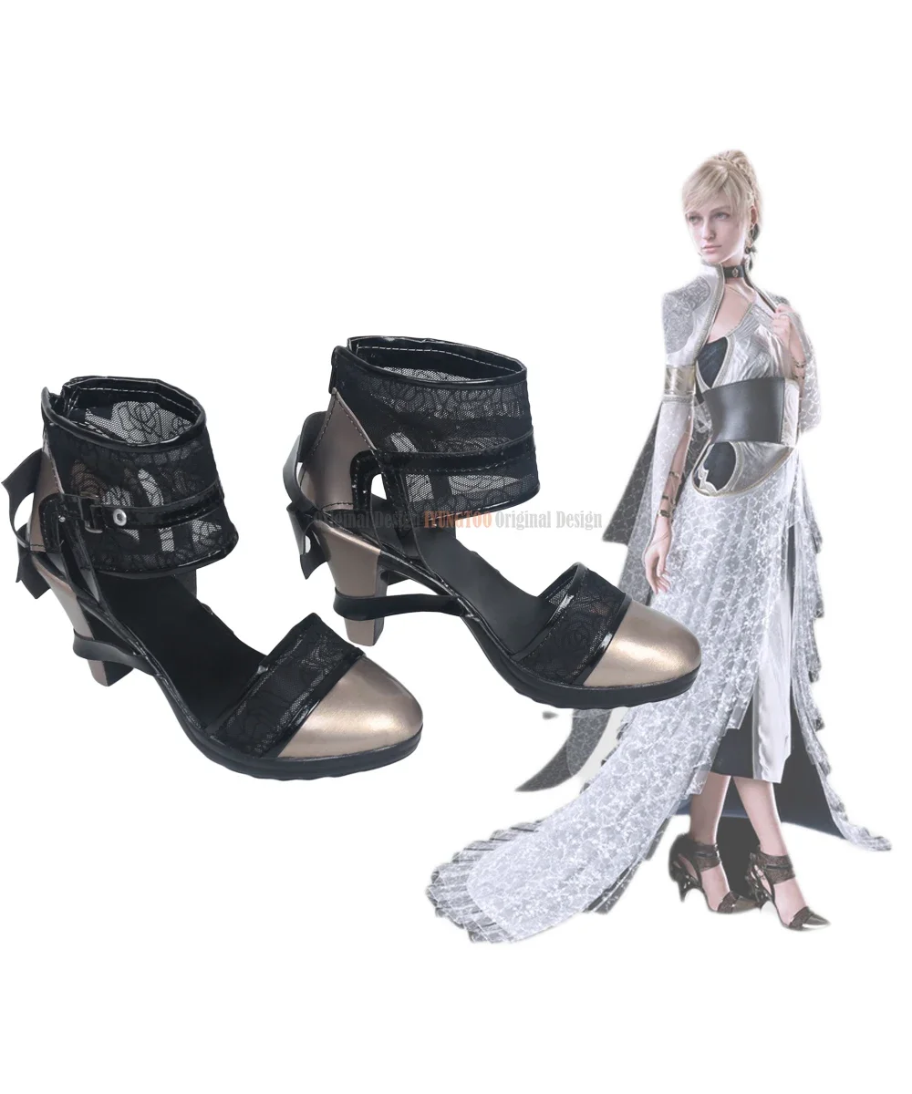 Lunafreya nox fleuret Shoes Cosplay Final Fantasy XV Kingsglaive Lunafreya nox fleuret Cosplay Shoes High Heel Sandals Cosplay