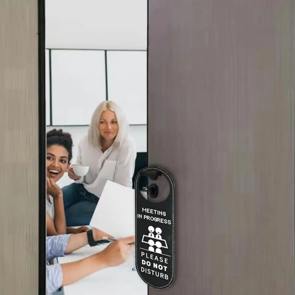 Double Sided Door Sign Hanging Reminder Signs Meeting Progress Please Do Not Disturb Door Hanger for Hotel Office Meeting