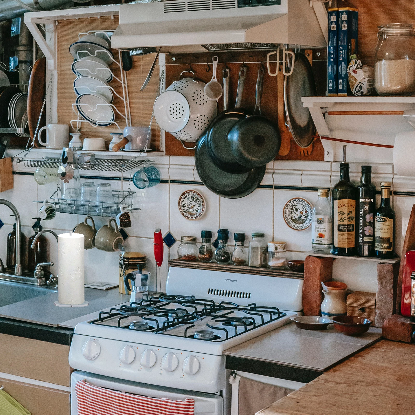 

Acrylic Kitchen Roll Paper Holder Transparent Paper Towel Stand Home Tissue Organizer Tabletop Storage Rack Practical