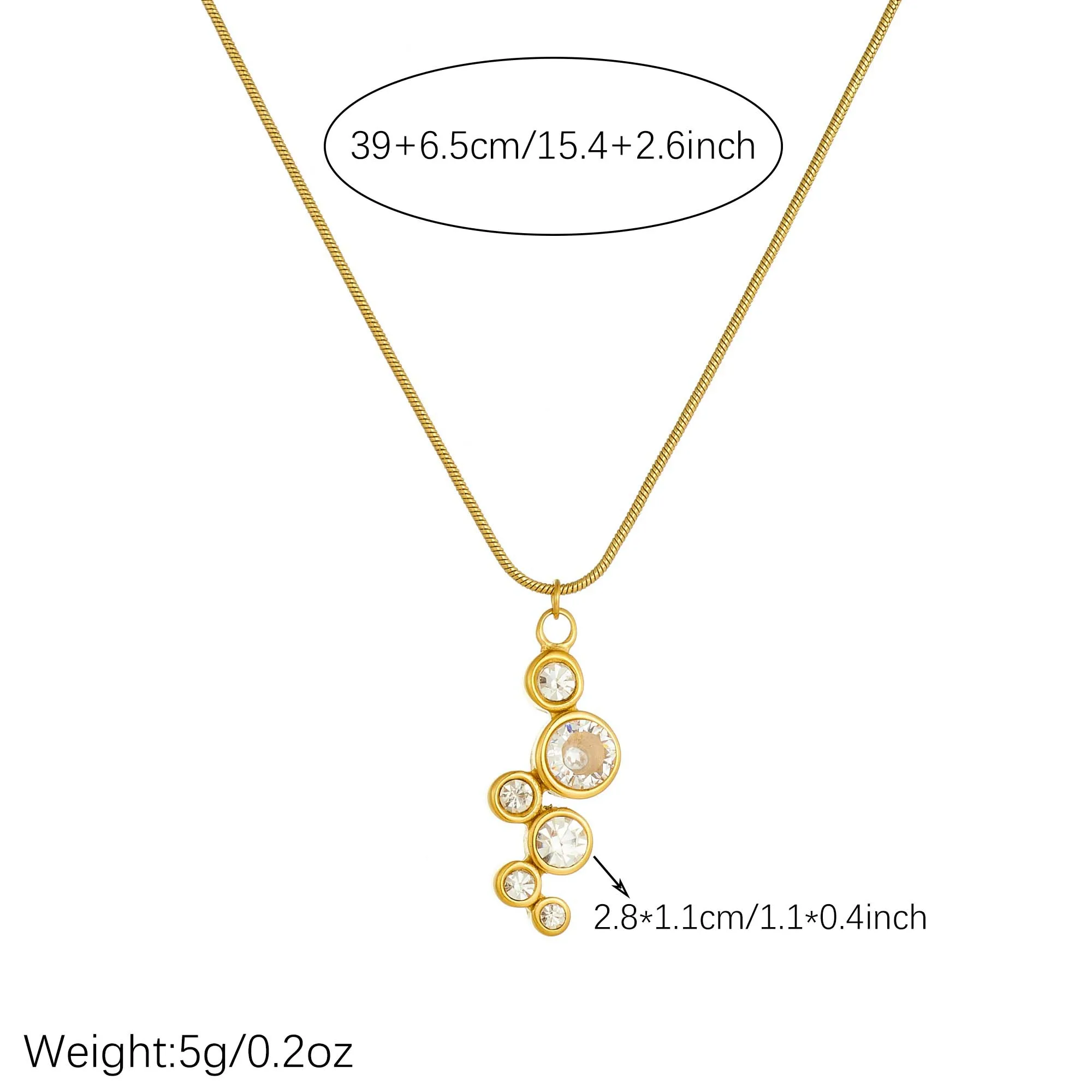 DIEYURO Stainless Steel Geometric Zirconia Pendant Necklace for Women Crystal Neck Chain Waterproof Elegant Party Jewelry Gift