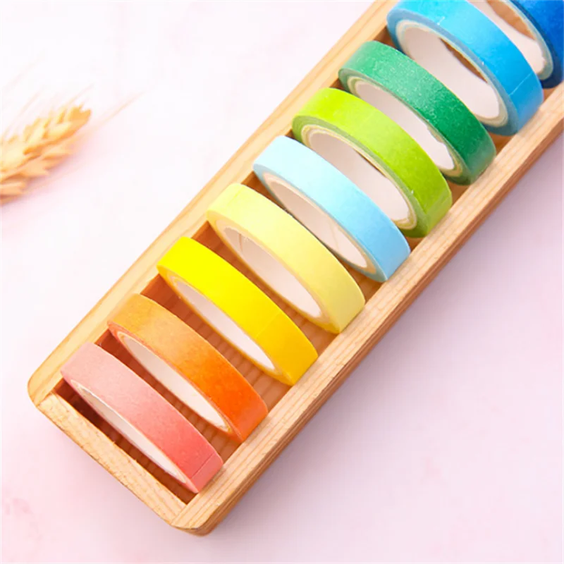 5rolls/Box Colour Solid Color Washi Tape Set Journal Decorative Masking Tape Scrapbooking Morandi Color Adhesive Tape Stationery