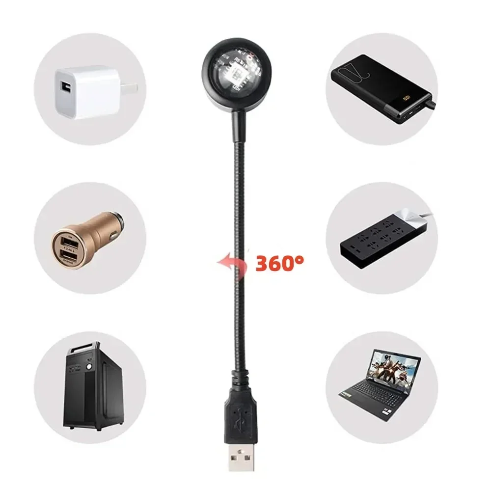 Projecteur de veilleuse LED USB portable, décoration de fête d'anniversaire, lumière d'ambiance pour chambre, salon, photographie murale