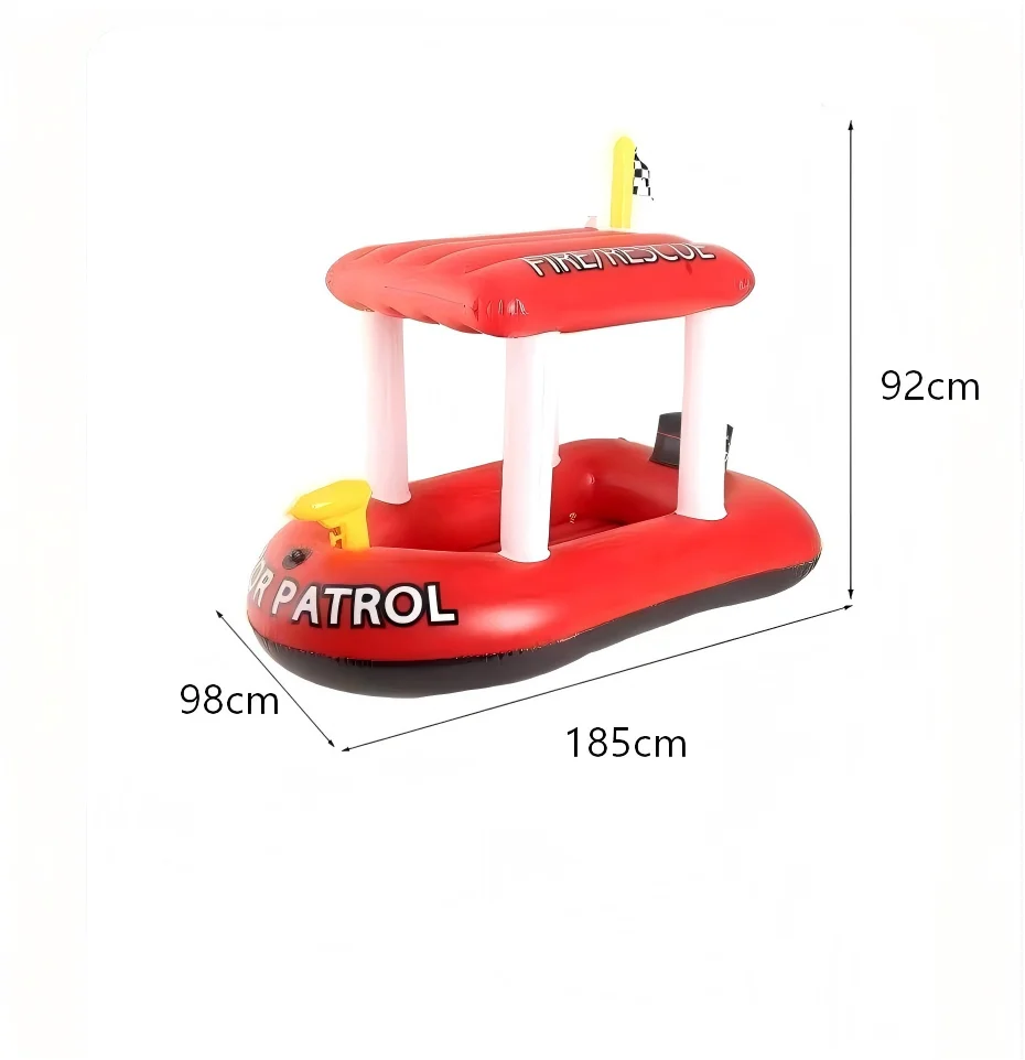 Children's inflatable cartoon game boat, children's sunshade inflatable water jet boat, children's water combat game boat