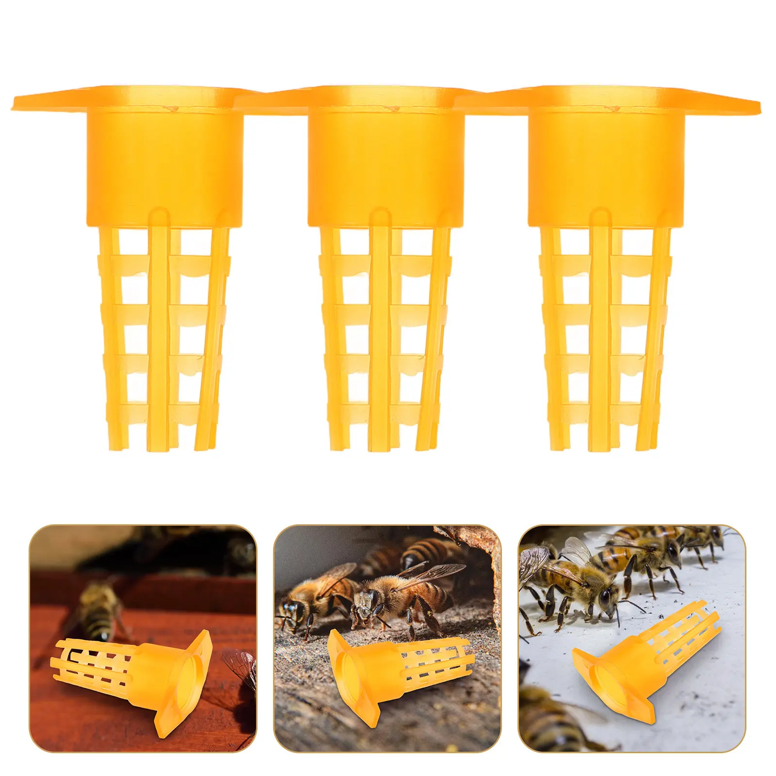 

100Pcs Plastic Bee Queen Cage Protective Cover Uneven Grid Design for Secure Larvae Handling Beekeeping Equipment Apiculture