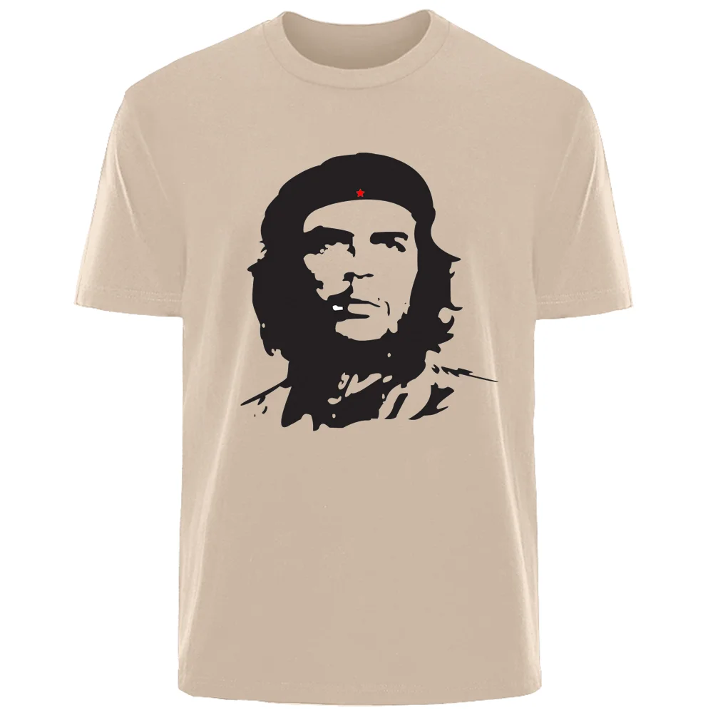 Summer Che Guevara Print High Quality Men\'s 100% Cotton Breathable Sweat Absorbent T-Shirt Casual Fashion Men\'s Streetwear