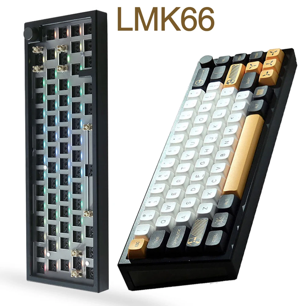 

Механическая игровая клавиатура LMK66, 3 режима, 2,4 ГГц/BT5.0/USB-C, клавиатура с прокладкой, 3000 мАч, беспроводная клавиатура «сделай сам» с горячей заменой