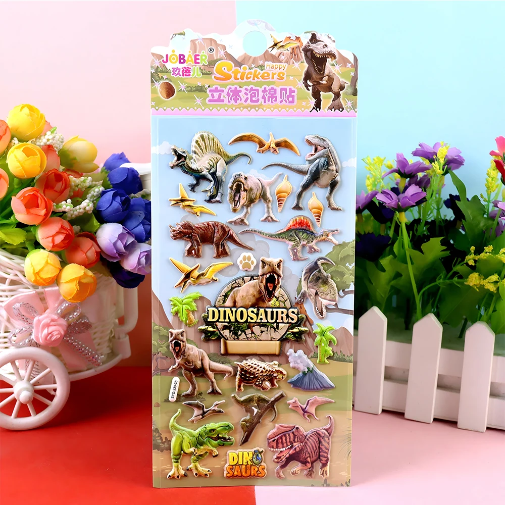 4 قطعة ملصقات فقاعة ديناصور الحيوانات الرائعة الديكور الكرتون ثلاثية الأبعاد منتفخ الشارات اللعب حفلة عيد ميلاد مكافأة ملصق الهدايا