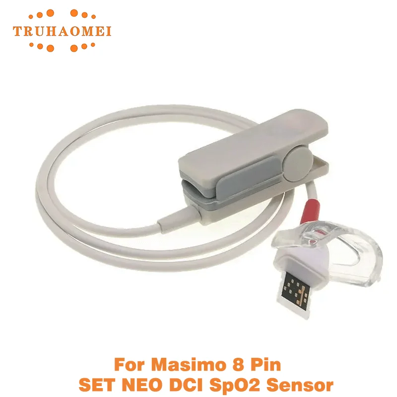 Reusable SpO2 Sensor 8 Pin Red Short Adult Child Pediatric Neonate Size SPO2 Probe For MA-SI-MO Tech RD Set 4003 Rainbow DCI-P