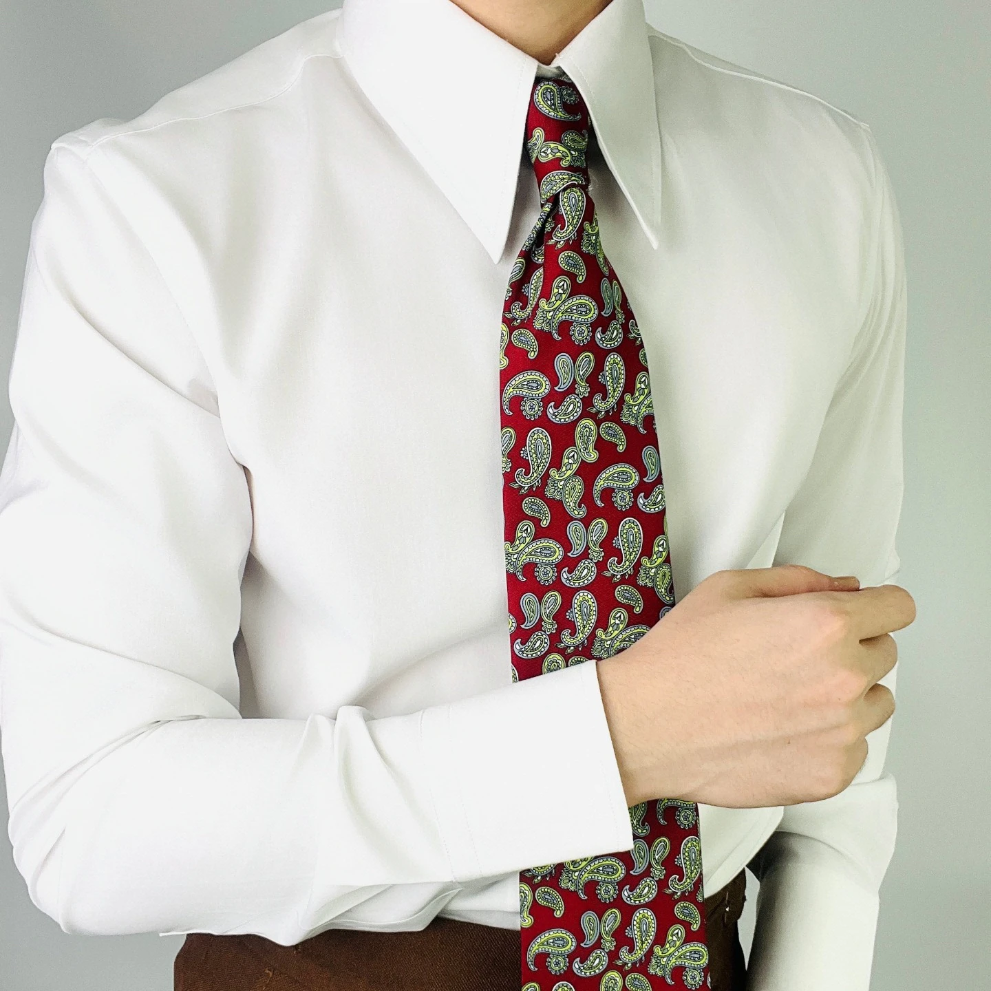 

Father's Long Pointed Scissors Collar irt Men's Slim Fit Long Sve Comfortable Retro Versatile Chinese Brand Spring 2025