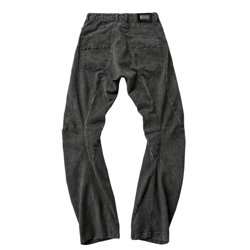 HKSH Spring Summer Men's Tide Chic Ins Dark Avant-Garde Deconstructed Stitched Retro Jeans Punk High Street Denim Pants HK26565