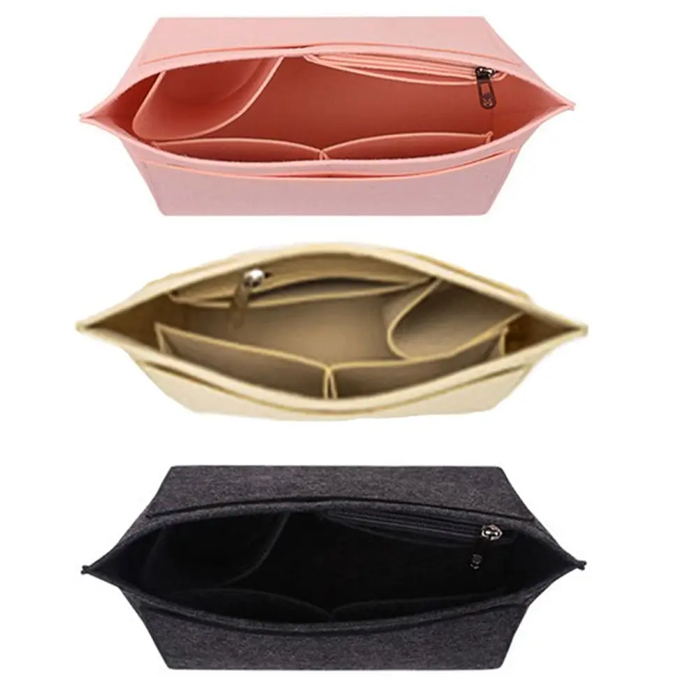 Simple Felt Handbag Insert Bag Bag Support Multi-Pocket Purse Liner Large Capacity Portable Bag Organiser for For Longchamp Bag