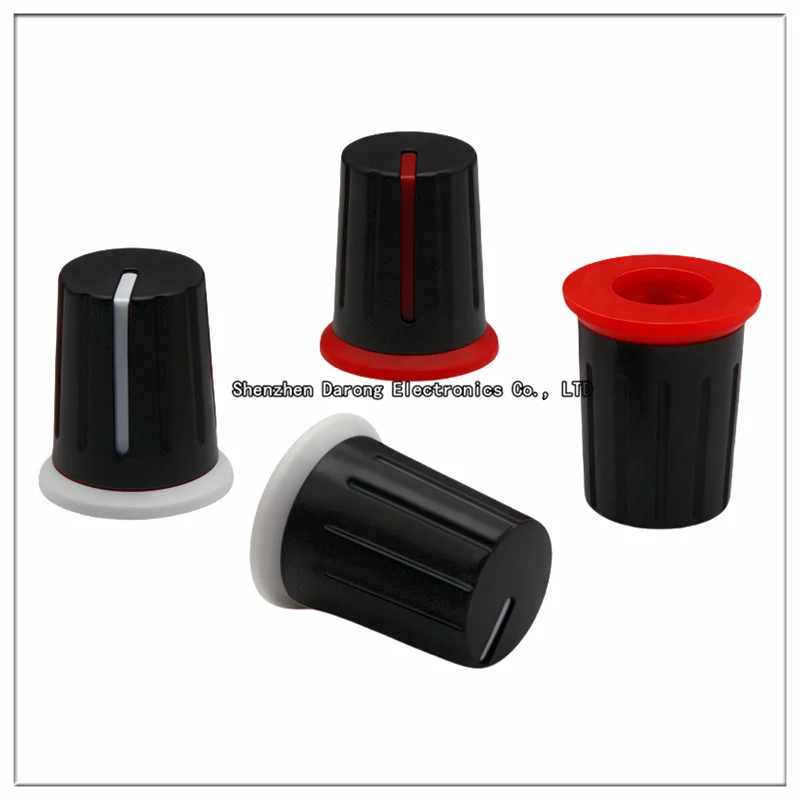 10PCS 15.8×18.5MM plastic two-color knob caps, potentiometer adjustment caps, volume/audio switch caps, half shaft, 6MM