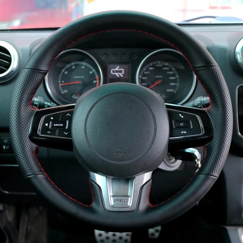 

Hand Sewn Non-slip Breathable Durable Nappa Leather Steering Wheel Cover For Beijing BJ40l F40 Car Interior Modified Accessories