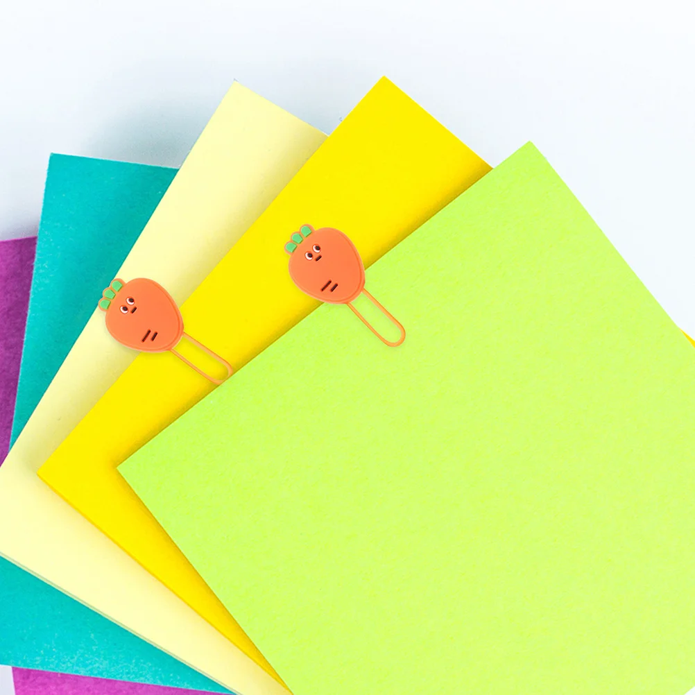 8 قطع من مشابك الورق على شكل جزرة، مشابك صغيرة إبداعية لمكتب المستندات المدرسية، دفاتر الملاحظات، الإشارات المرجعية للفاكهة اللطيفة