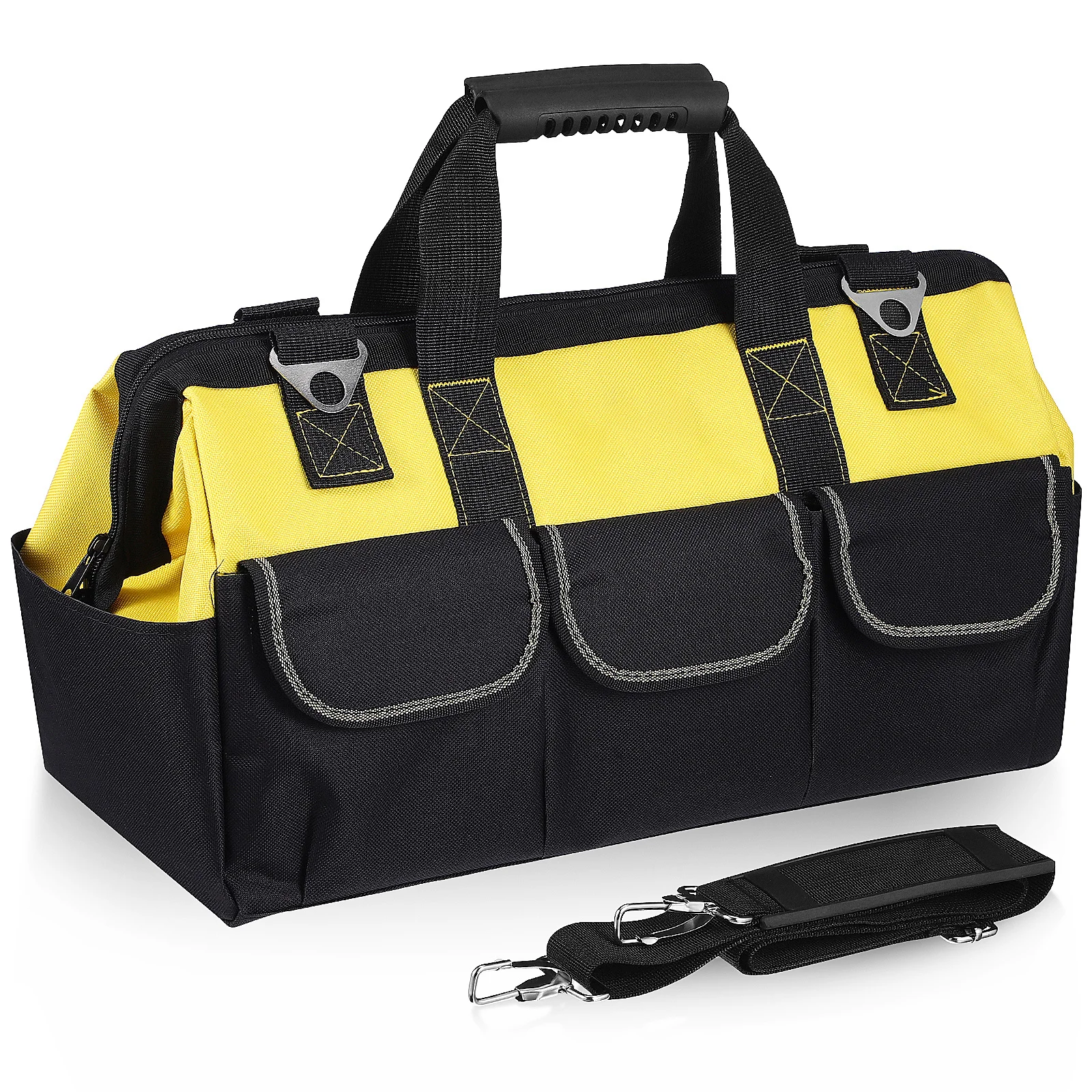Professional Grade Tool Bag Tote with Strong Support Base Fits Power Hand Tools Portable for on Site Work Repairs