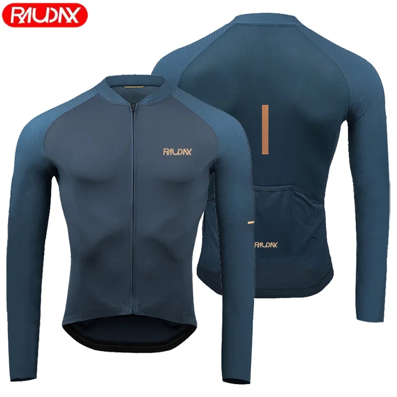RAUDAX Herren-Radtrikot, langärmelig, bequeme Passform, Sonnenschutz, Rennrad, MTB-Oberteil für Frühling und Herbst – Detail 4