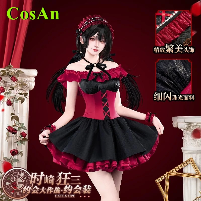 

CosAn Anime Date A Live Tokisaki Kurumi Cosplay Costume Dress Date Clothes Gorgeous Sweet Uniform Role Play Clothing New