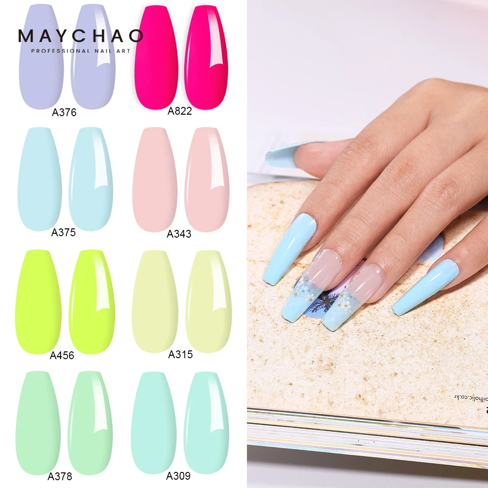 MAYCHAO 12ml Solid Colours Gel Nail Polish Semi-permanent UV Gel Polish Nail Art Hybrid Nails Varnish Manicure Youth Styles