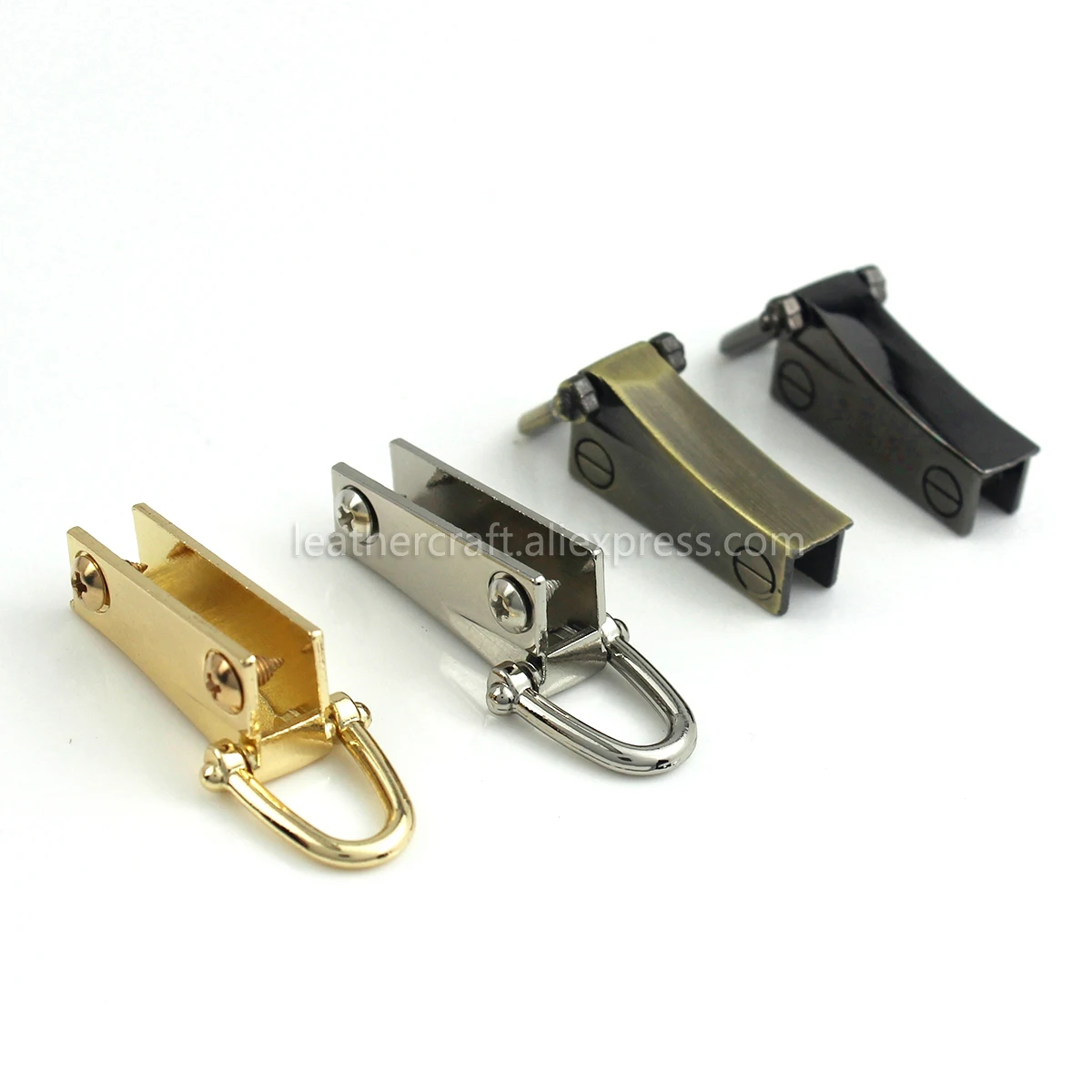 1 pair Metal Bag Side Anchor Gusset Hanger Clamps Bag Side Edge Anchor Link Hardware with D Rings for Bag Purse Strap