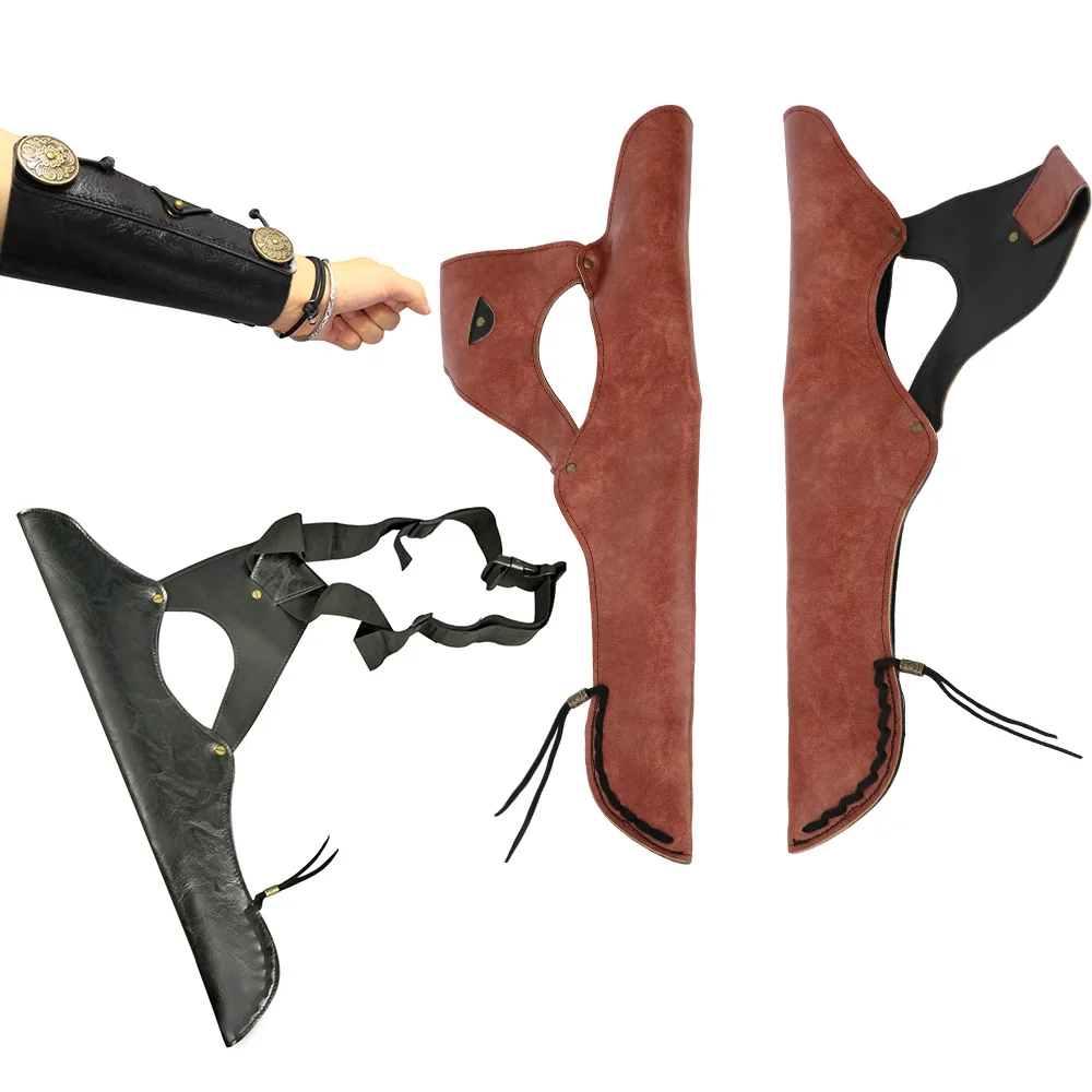 

Archery Quiver Arm Guard Left/Right Hand for Recurve Bow Longbow Traditional Bow Shooting Hunting Target PU Arrow Bag Armguard