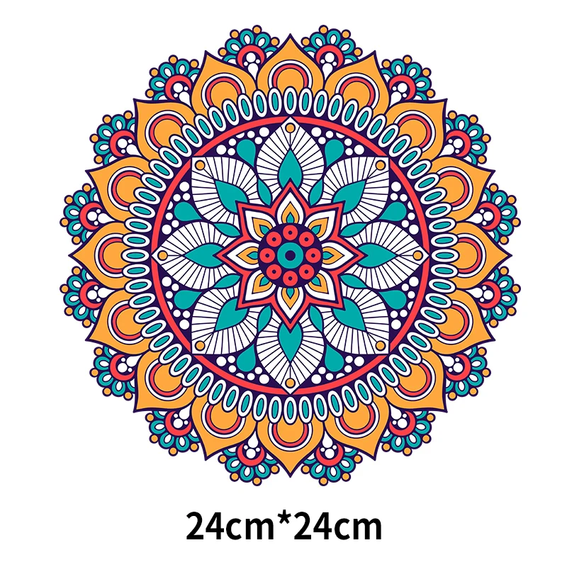 Transfer ciepła spersonalizowana odzież do jogi personalizacja Retro etniczny styl Mandala kwiat odzież T-shirt drukowanie paskiem